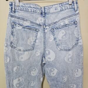 Tinseltown The Mom Jean Womens Size 11 Blue Acid Wash High Rise Yin Yang Relaxed